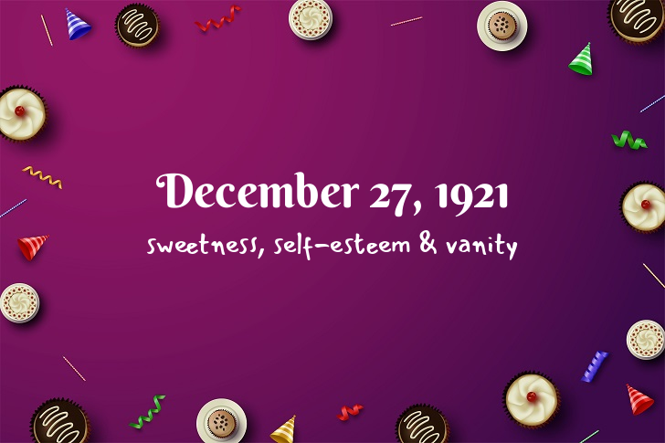 Funny Birthday Facts About December 27, 1921