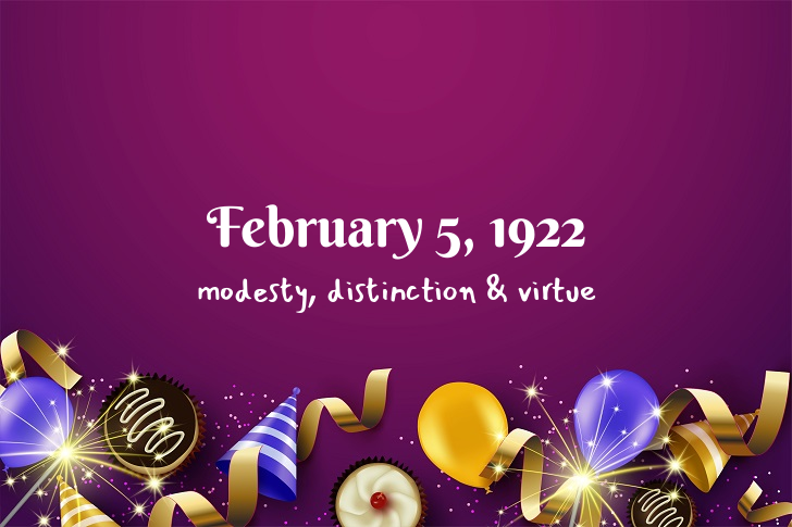 Funny Birthday Facts About February 5, 1922