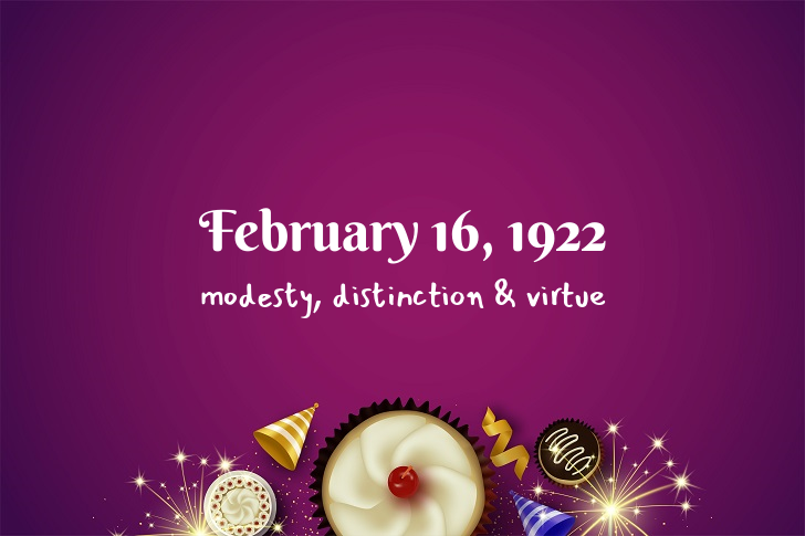 Funny Birthday Facts About February 16, 1922