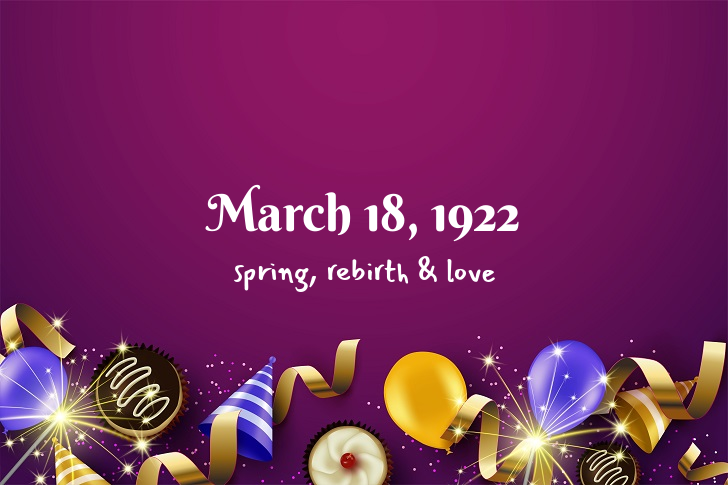 Funny Birthday Facts About March 18, 1922