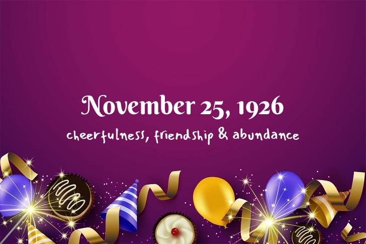 Funny Birthday Facts About November 25, 1926
