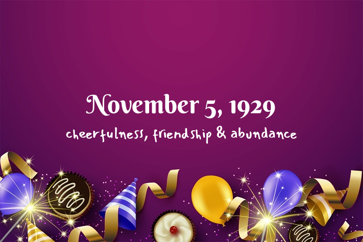 Funny Birthday Facts About November 5, 1929
