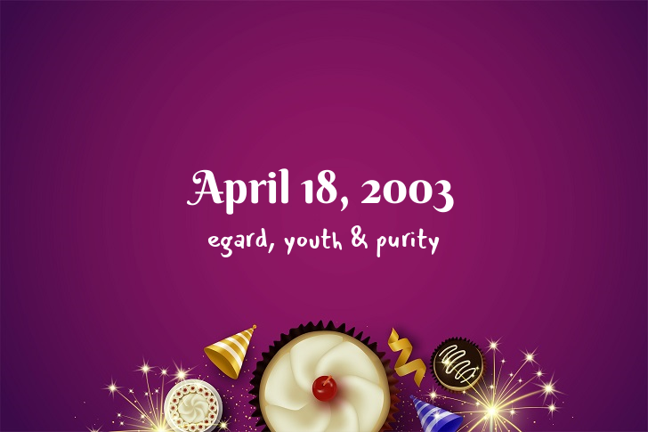 Funny Birthday Facts About April 18, 2003