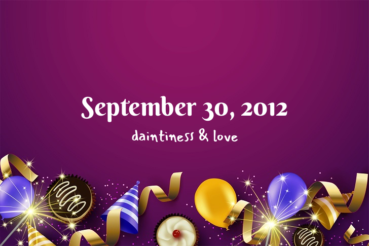 Funny Birthday Facts About September 30, 2012